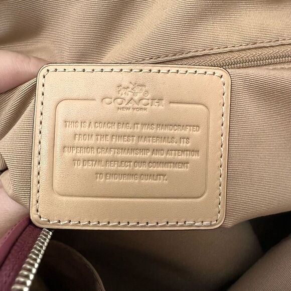 Coach Peyton Cora Magenta Leather Domed Satchel Crossbody Convertible Bag F25671 - Picture 6 of 12